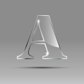 Logo letter A in glass and metal # Vector
