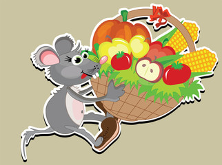 Mouse with basket