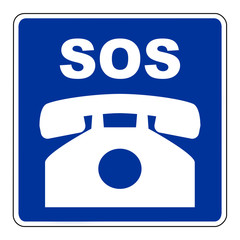 blue sos sign