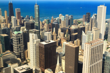 Aerial View of Downtown Chicago