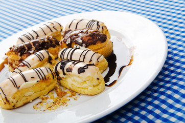 Cake dessert in the plate