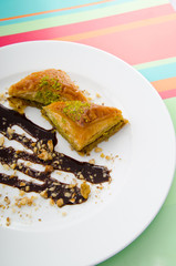 Sweet dessert in the plate