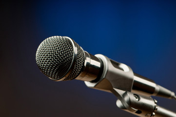 Obraz premium Audio microphone against the background