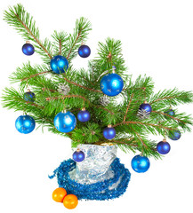 fir-tree branches with toys