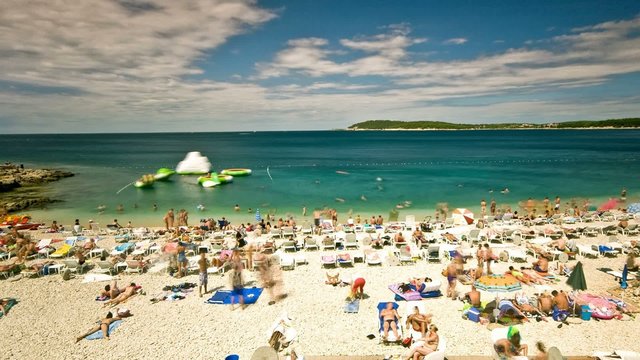 Busy summer beach