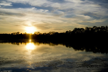 Sunset over the lake