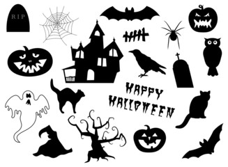 set of halloween items