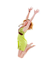 Beautiful girl jumping, isolated © Günter Menzl