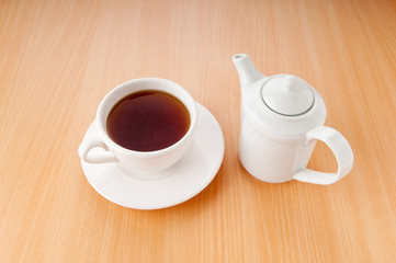 Tea on the wooden table