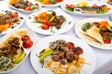 Party meals on the table