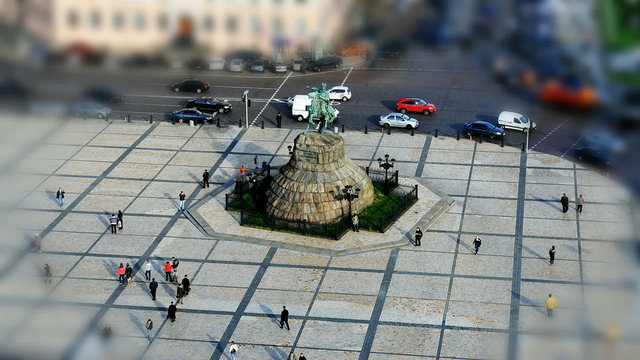 Statue of Bohdan Khmelnytsky Sofia square, Kiev, Ukraine