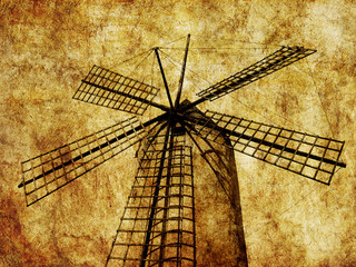 traditional windmill in palma, majorca