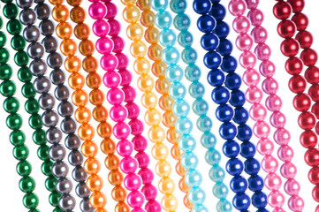 Abstract with colourful pearl necklaces