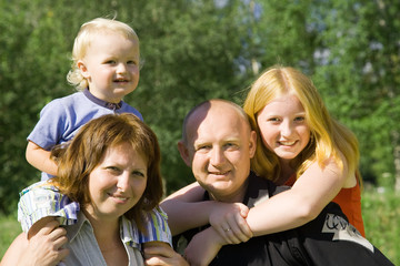 Fototapeta premium happy family of four