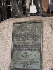 Statue to Massasoit in Plymouth Massachusetts USA