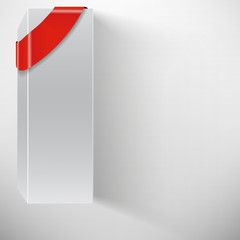 the abstract vector white box with red ribbon