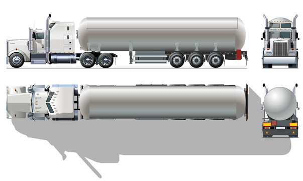 Vector detailed tanker truck