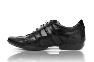 Fashion concept with male shoes on white