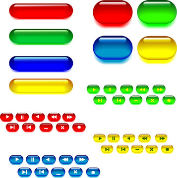 Set Of Glassy Buttons