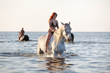 Swimming with horse