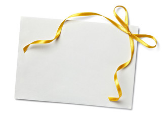 greeting card with ribbon note christmas