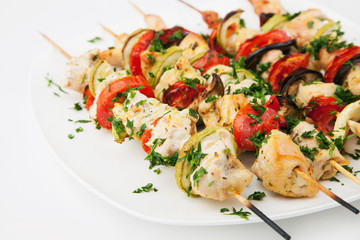 Grilled chicken skewers