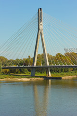 Modern bridge in Warsaw, Poland