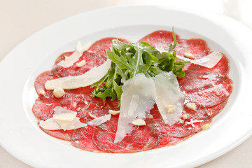 Meat Carpaccio with Parmesan Cheese