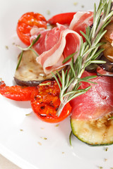 salad with ham