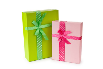 Giftboxes isolated on the white