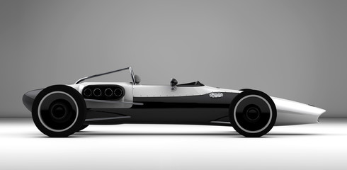 racing sports car concept in retro style