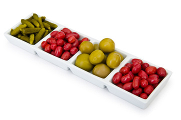 Selection of pickled vegetables