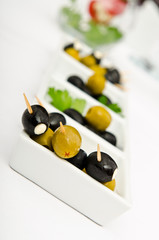 Olives served in the plate