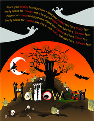 Halloween invitation and background page