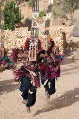 Sirige mask and the Dogon dance, Mali. - obrazy, fototapety, plakaty