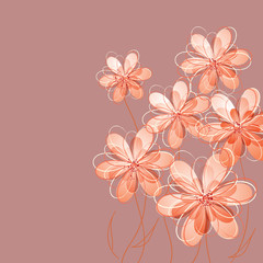 Pastel background with flowers