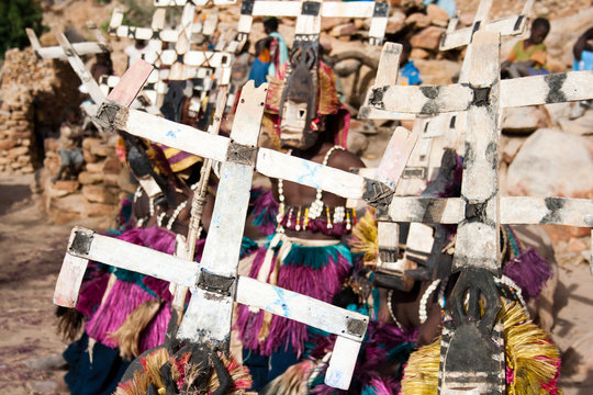 Kanaga mask and the Dogon dance, Mali.