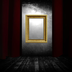 Sipario, palcoscenico, teatro, cornice dorata © lapas77