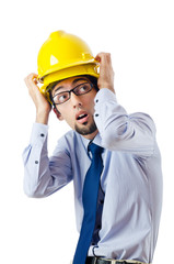 Construction safety concept with builder