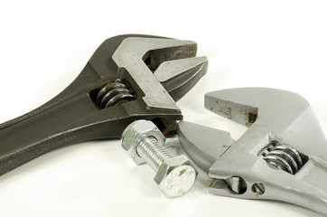 two adjustable spanners