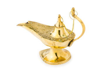 Ancient lamp isolated on the white