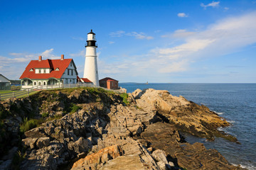Fototapeta na wymiar One of the many lighthouses in Maine, USA