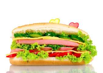 Delicious sandwich isolated on white