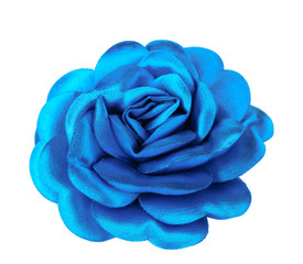 Obraz na płótnie Canvas beautiful blue satin flower isolated on white