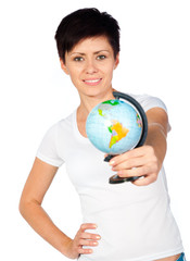 girl with globe