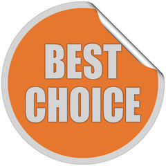 Sticker orange curl oben BEST CHOICE