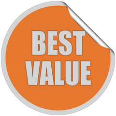 Sticker orange curl oben BEST VALUE
