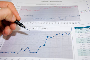 Diagramm und Stift