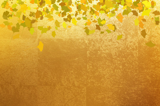 金屏風と落葉のイメージ
