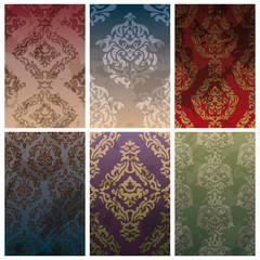 set of seamless vintage background